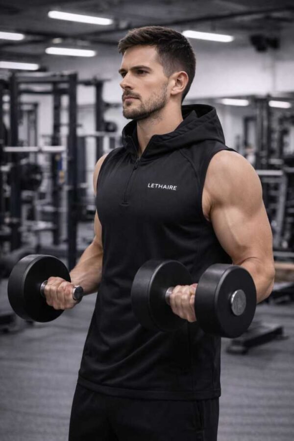Lethaire Signature Sleeve Less Hoodie Gym