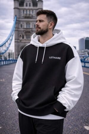 Lethaire Oversized Hoodie - White/Black