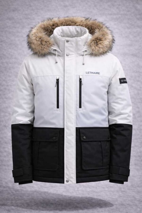Lethaire Signature Parka Jacket White-Black